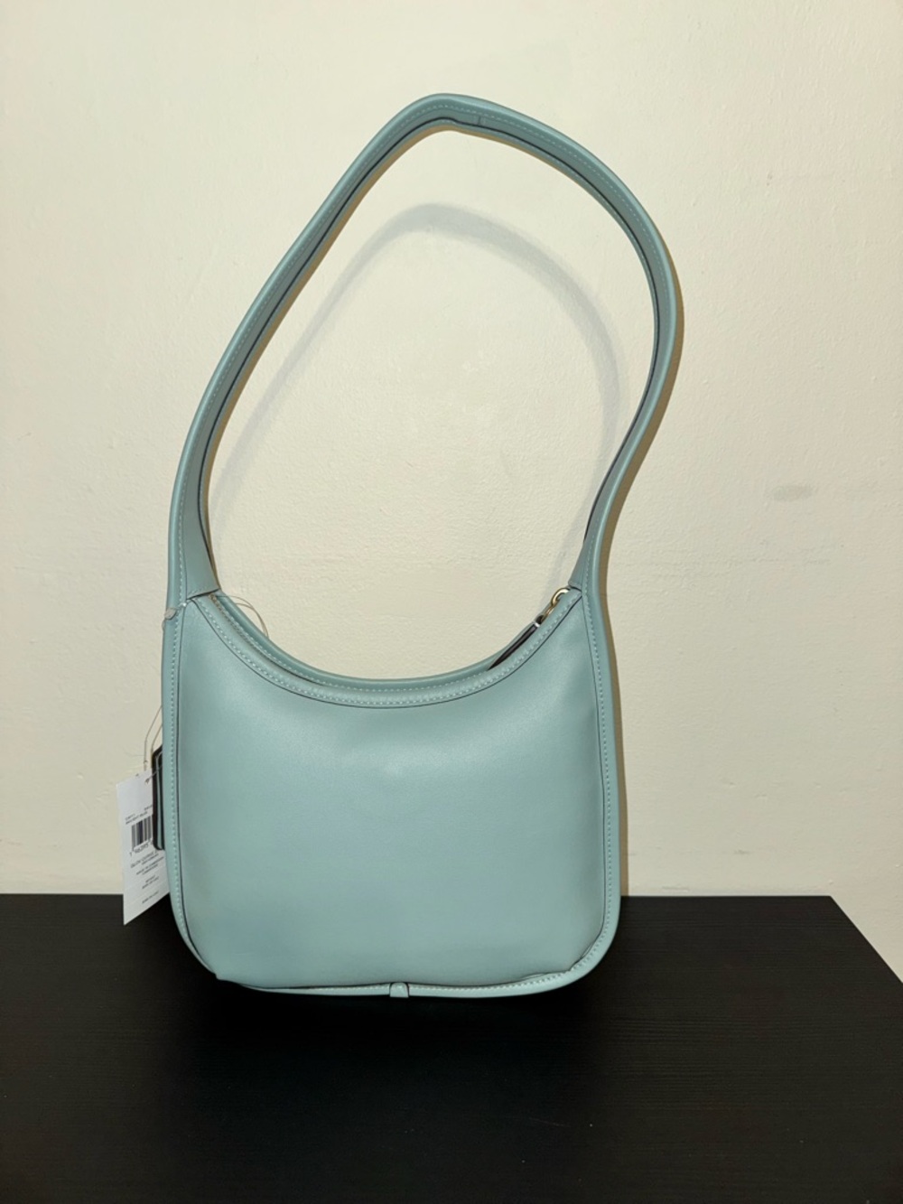 Coach Glove Tanned Leather Shoulder Bag in Light Blue- The Curve Zip Bag - Picture 3 of 8